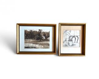 128 2OriginalSignedFramedArtworksLandscapeStillLife