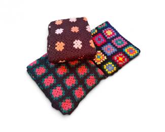 121 3VintageRetroHandmadeCrochetAfghansMulticolor