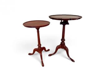 7 PairVintageWoodPedestalAccentTableswTripodBases