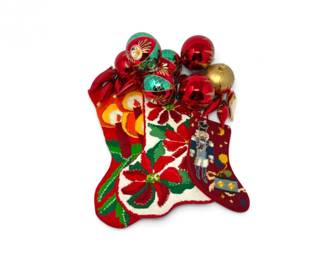 140 VintageBlownGlassOrnamentsHandmadeChristmasStockings