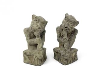 99 PairCementThinkingGargoyleStatuesArchitecturalDecor