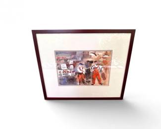 113 OriginalMAGoeppeleFishMarketWatercolorSigned
