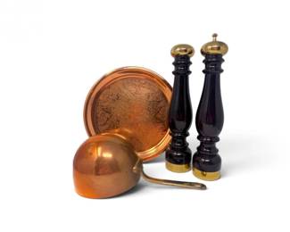 237 VintageFrenchCopperKitchenwarewItalianSaltPepperGrinders