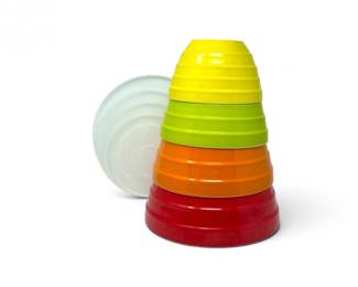 81 4ColorfulMelamineNestingMixingBowlswLids1Qtto1Gallon