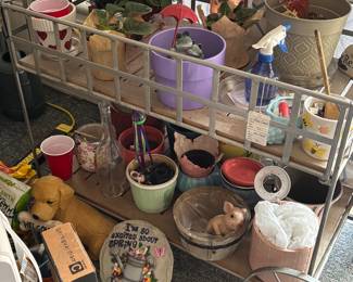 flower cart and pots