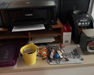 printer, coin counter and office supplies