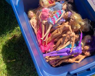 Large selection of Barbie dolls, clothes & furniture