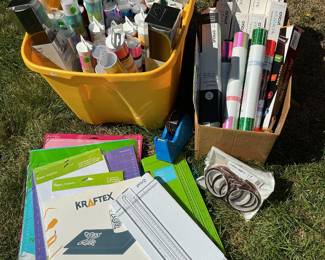 Cricut supplies including iron on, vinyl & tools