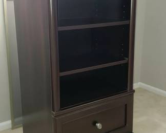 Dark Wood Bookcase with Drawer