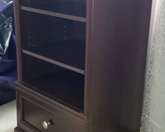 Dark Wood Bookcase with Drawer second image