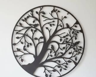 Metal Tree of Life Wall Art with Birds second image