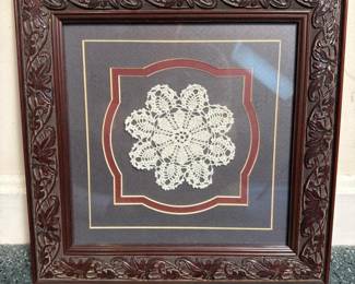 126 11x11frameddoilyartworkwithornate