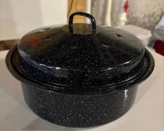 060 enamelwareroastingpanwithlid