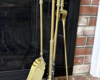 047 brassfireplacetoolsetwithstand