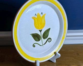 180 handpaintedstanglpotteryplatewithy