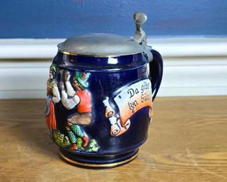 173 westgermanpotterybeersteinwithpewt