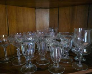 183 assortedvintageglassstemwareanddess