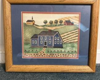 127 16x13folkartframedfarmhousewallar