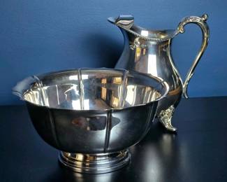 186 silverplatewaterpitcherandbowlbrist