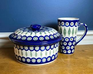 179 boleslawiecpolishpotterycoveredcasse