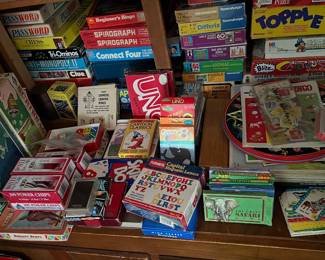 Many vintage games and toys.