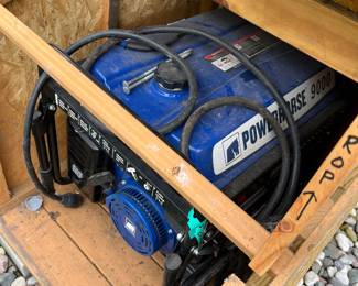 Powerhorse 9000 generator with custom-built housing.