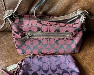 Coach bag and wristlet pouch.