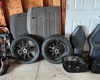 Pair of Michelin motorcycle tires.