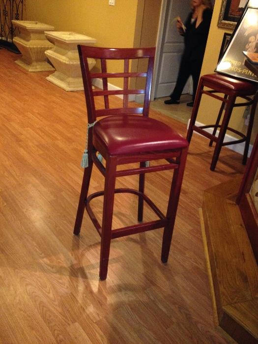  RED LEATHER BAR STOOLS
