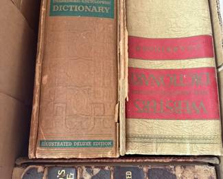 Antique Dictionaries & Childs Bible