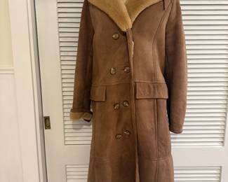 Vintage 1970’s Long Leather Shearling Coat
