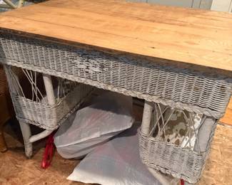 Vintage Wicker Desk