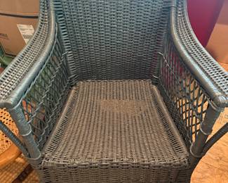 Old Blue Wicker Chair