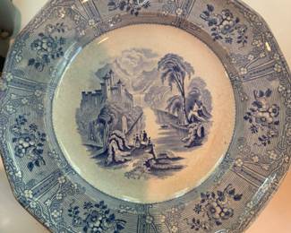 Antique Blue Willow Plate
