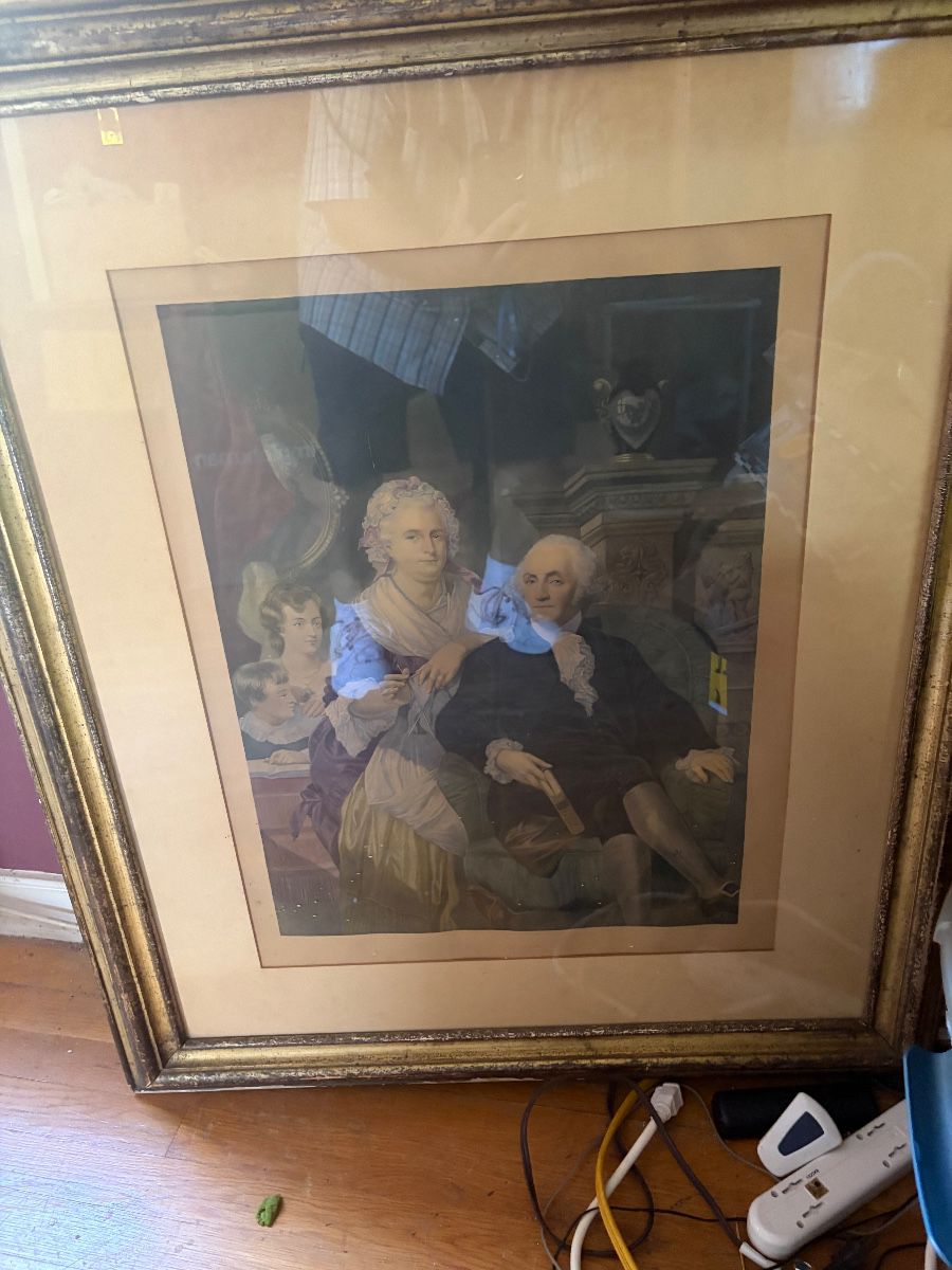 large frame, George and Martha, Washington