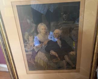 large frame, George and Martha, Washington