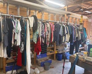 tons of vintage clothing