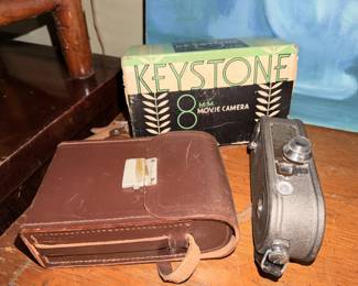 Keystone 8mm movie camera & film