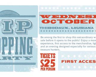BUY A TICKET HERE!  https://onceuponatimeantiques.myshopify.com/products/louisianas-great-estate-sale-vip-shopping-party-pass