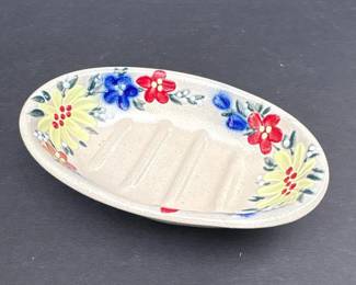 022 salmonfallsstonewarefloralsoapdish