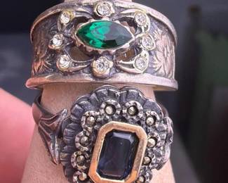 016 pairofvintagesterlingsilverrings