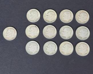 190 rooseveltdimes1950ssilveruscoins
