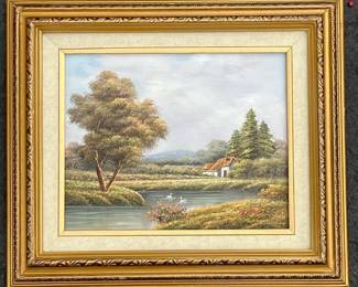 095 riversidelandscapewithcottageandswa
