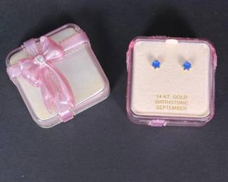 014 pairof14ktgoldseptemberbirthstones