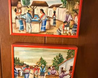 Two Guatemalan "Comalapa School" Naif / folk art paintings