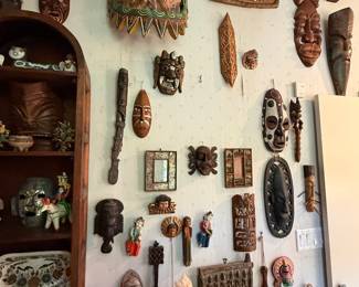 Vintage souvenir masks / figures from around the world