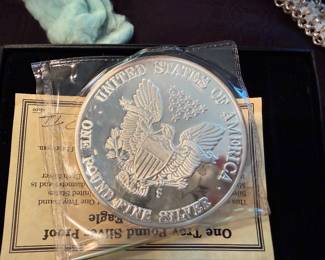 One troy pound fine (.999) silver coin
