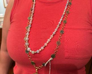 18k & plique a jour necklace