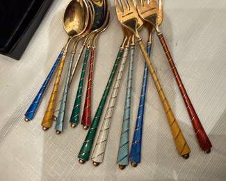 "Ela" sterling & enamel pieces