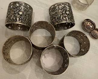 Continental silver napkin rings